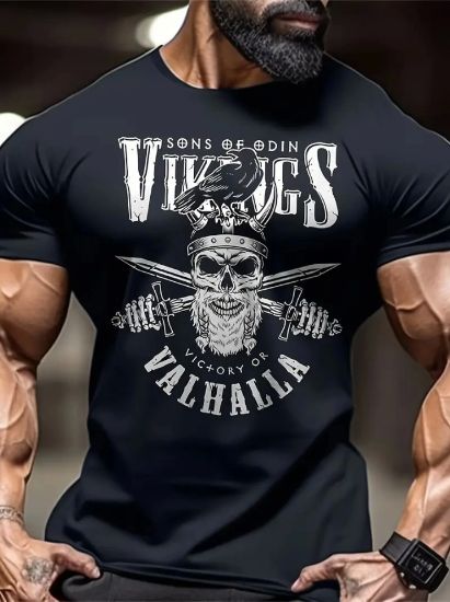 Baskılı Oversize Bisiklet Yaka T-shirt - Siyah resmi